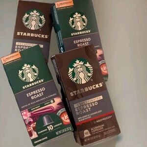Nespresso Starbucks Original Espresso Roast (2) & Decaf Roast (2) 40 Total. NEWB